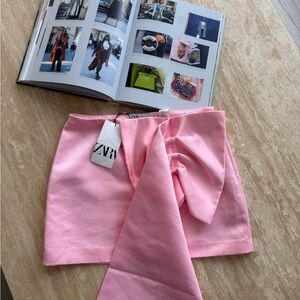 Zara Pink Skirt with Elegant Bow